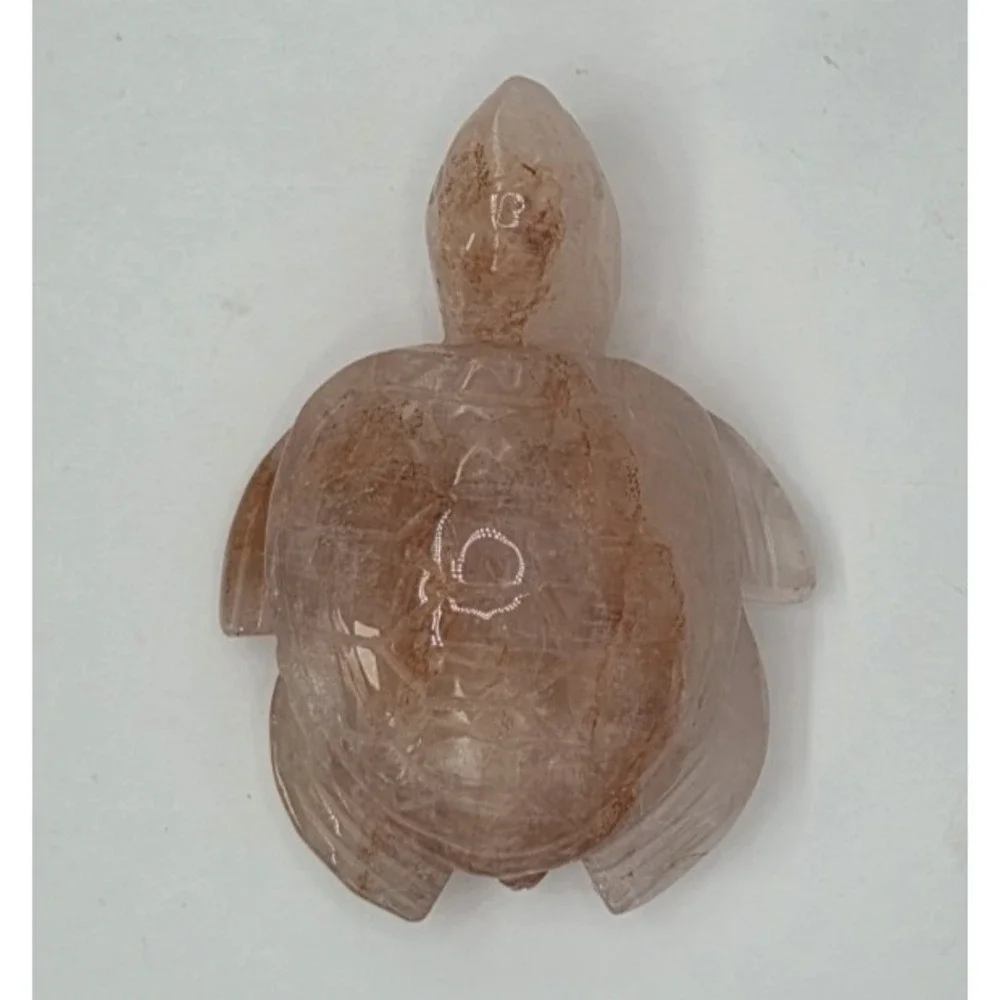 Natural Red Fire Quartz Hematoid Carved Turtle 4